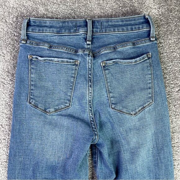 Abercrombie Jeans Women's 23X25 Blue Skinny Ankle High Rise Curve Love Distress - Picture 5 of 13